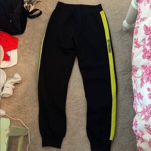 Black Joggers with Yellow Stripe